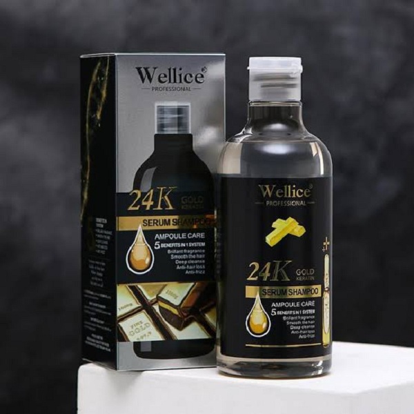 Wellice 24K Gold Keratin Serum Shampoo