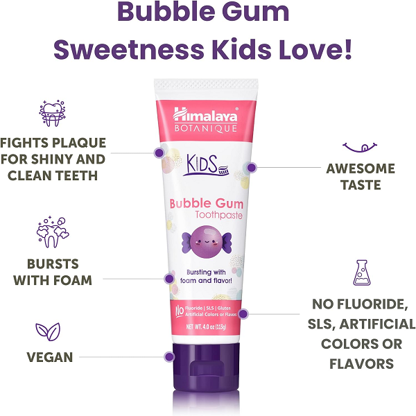 Himalaya Botanique Kids Bubble Gum Toothpaste thumbnail 3