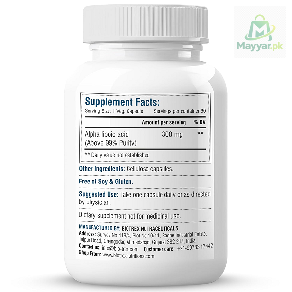 Biotrex Alpha Lipoic Acid 300mg Capsules thumbnail 2