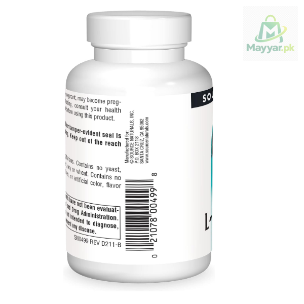 Source Naturals Acetyl L-Carnitine 500 mg 60 Tablets thumbnail 3